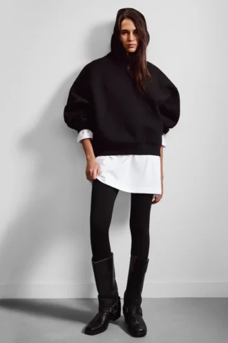 Oversized Scuba Hoodie – Black