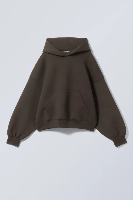 Oversized Scuba Hoodie – Dark Brown Oversized Scuba Hoodie – Dark Brown