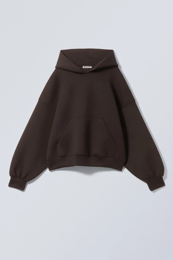 Oversized Scuba Hoodie – Dark Brown Oversized Scuba Hoodie – Dark Brown