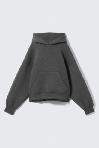 Oversized Scuba Hoodie – Dark Grey Melange