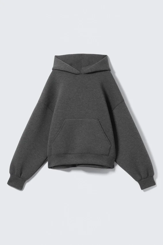 Oversized Scuba Hoodie – Dark Grey Melange Oversized Scuba Hoodie – Dark Grey Melange