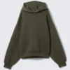Oversized Scuba Hoodie – Dark Khaki Green Oversized Scuba Hoodie – Dark Khaki Green