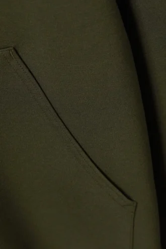 Oversized Scuba Hoodie – Dark Khaki Green