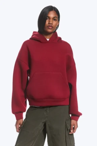 Oversized Scuba Hoodie – Dark Red