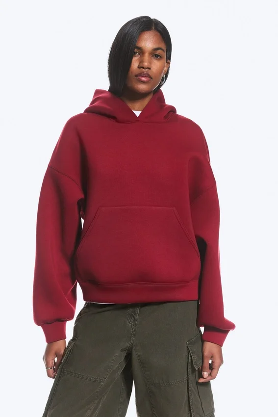 Oversized Scuba Hoodie – Dark Red Oversized Scuba Hoodie – Dark Red