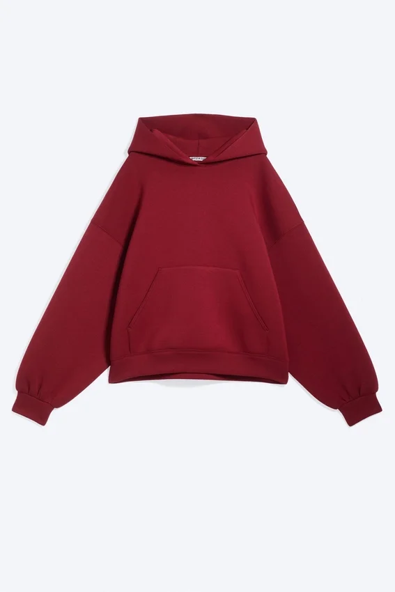 Oversized Scuba Hoodie – Dark Red Oversized Scuba Hoodie – Dark Red
