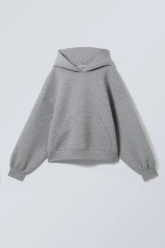 Oversized Scuba Hoodie – Grey Melange