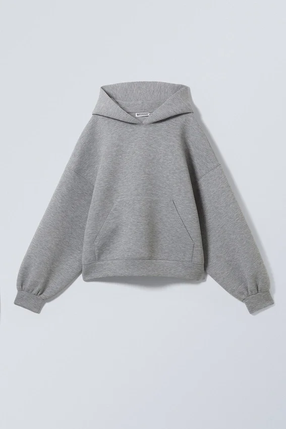 Oversized Scuba Hoodie – Grey Melange Oversized Scuba Hoodie – Grey Melange