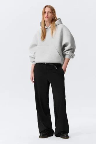 Oversized Scuba Hoodie – Grey Melange