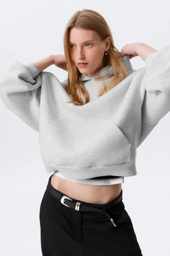 Oversized Scuba Hoodie – Grey Melange Oversized Scuba Hoodie – Grey Melange