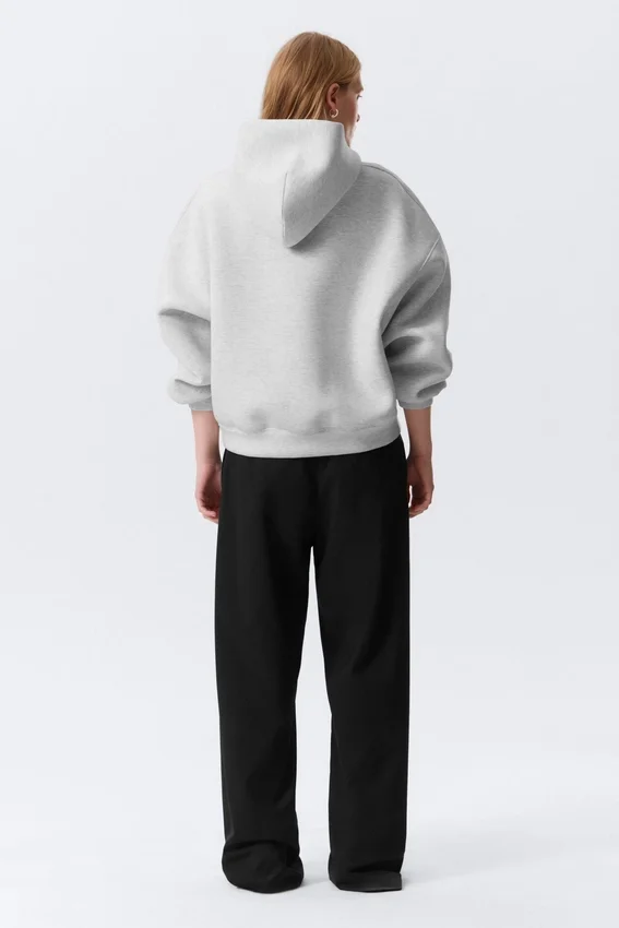 Oversized Scuba Hoodie – Grey Melange Oversized Scuba Hoodie – Grey Melange