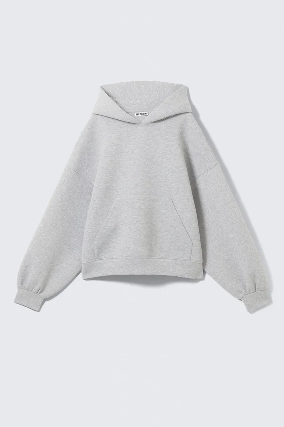 Oversized Scuba Hoodie – Grey Melange Oversized Scuba Hoodie – Grey Melange