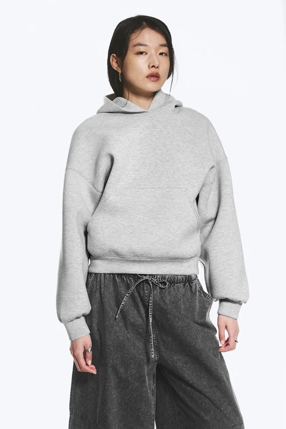 Oversized Scuba Hoodie – Light Grey Oversized Scuba Hoodie – Light Grey