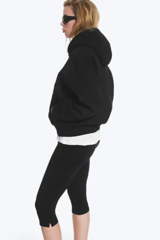Oversized Scuba Zip-Hoodie – Black