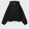 Oversized Scuba Zip-Hoodie – Black Oversized Scuba Zip-Hoodie – Black