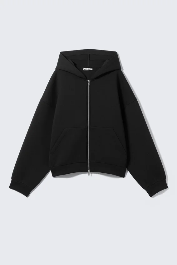 Oversized Scuba Zip-Hoodie – Black Oversized Scuba Zip-Hoodie – Black