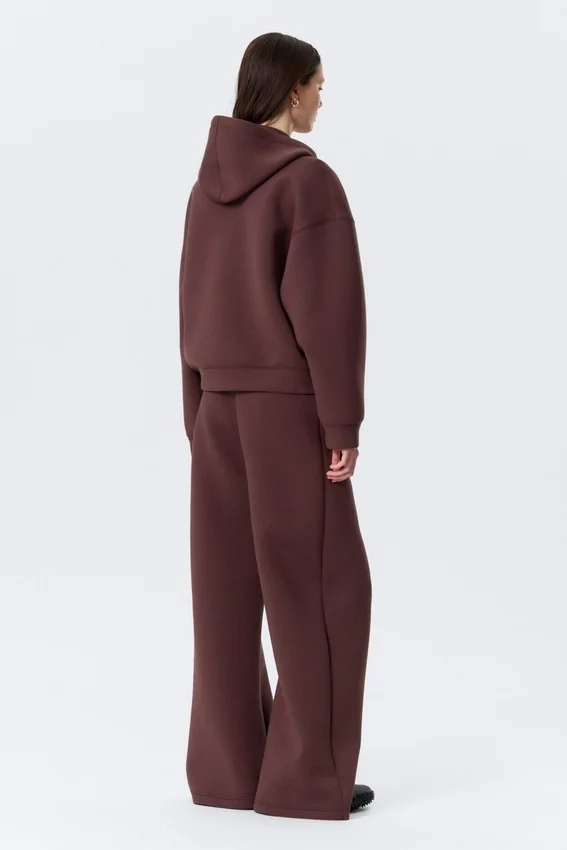 Oversized Scuba Zip-Hoodie – Burgundy Oversized Scuba Zip-Hoodie – Burgundy