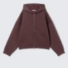 Oversized Scuba Zip-Hoodie – Burgundy Oversized Scuba Zip-Hoodie – Burgundy