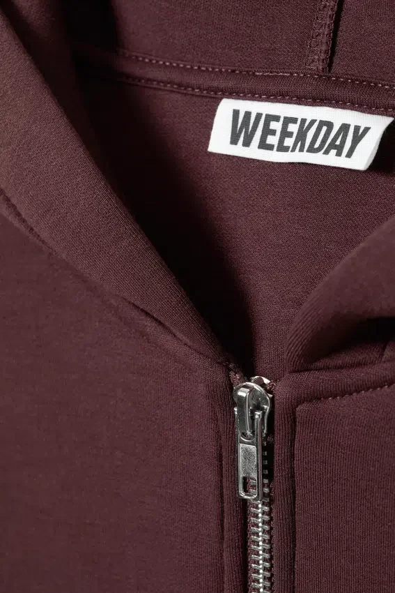 Oversized Scuba Zip-Hoodie – Burgundy Oversized Scuba Zip-Hoodie – Burgundy