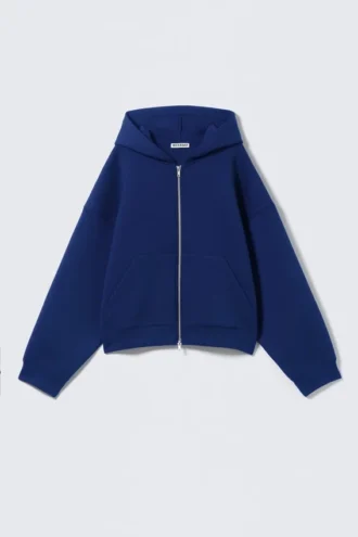 Oversized Scuba Zip-Hoodie – Cobalt Blue