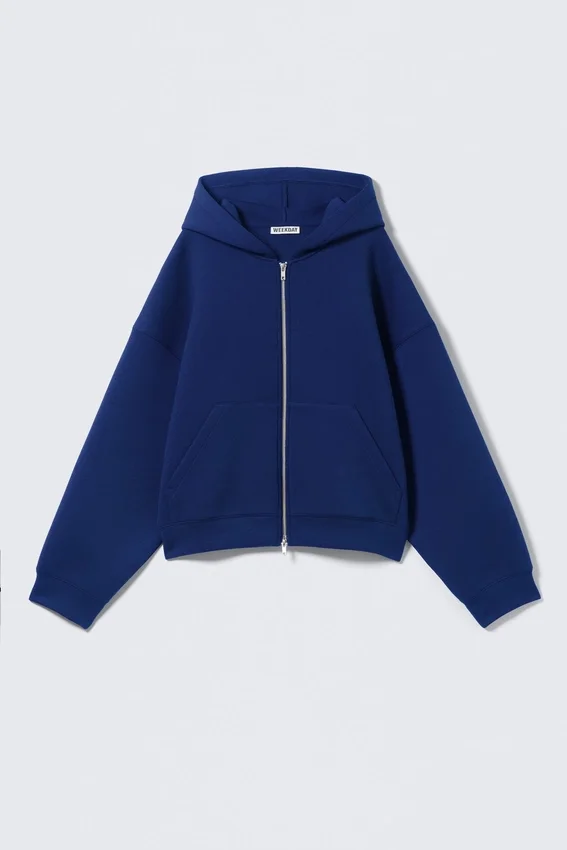 Oversized Scuba Zip-Hoodie – Cobalt Blue Oversized Scuba Zip-Hoodie – Cobalt Blue