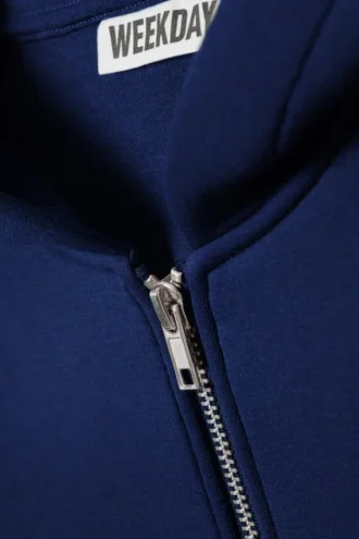 Oversized Scuba Zip-Hoodie – Cobalt Blue