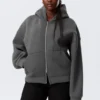 Oversized Scuba Zip-Hoodie – Dark Grey Oversized Scuba Zip-Hoodie – Dark Grey