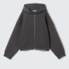 Oversized Scuba Zip-Hoodie – Dark Grey Oversized Scuba Zip-Hoodie – Dark Grey