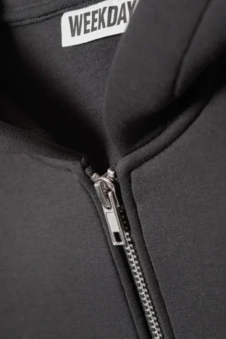 Oversized Scuba Zip-Hoodie – Dark Grey