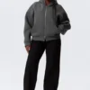 Oversized Scuba Zip-Hoodie – Dark Grey Oversized Scuba Zip-Hoodie – Dark Grey