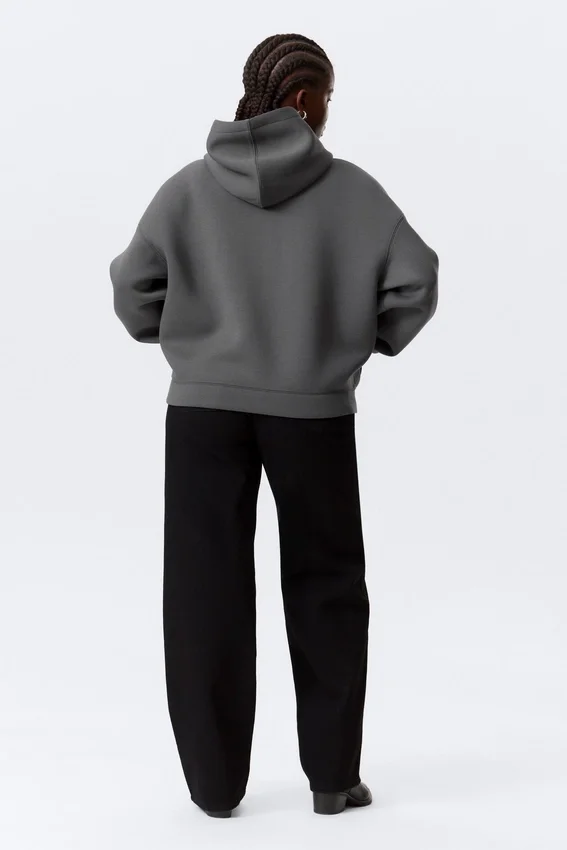 Oversized Scuba Zip-Hoodie – Dark Grey Oversized Scuba Zip-Hoodie – Dark Grey