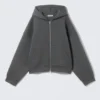 Oversized Scuba Zip-Hoodie – Dark Grey Oversized Scuba Zip-Hoodie – Dark Grey