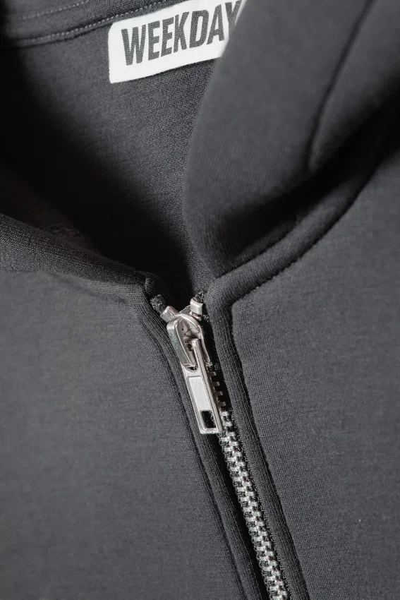 Oversized Scuba Zip-Hoodie – Dark Grey Oversized Scuba Zip-Hoodie – Dark Grey