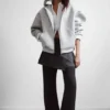 Oversized Scuba Zip-Hoodie – Grey Melange Oversized Scuba Zip-Hoodie – Grey Melange