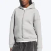 Oversized Scuba Zip-Hoodie – Grey Melange Oversized Scuba Zip-Hoodie – Grey Melange