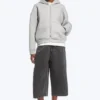 Oversized Scuba Zip-Hoodie – Grey Melange Oversized Scuba Zip-Hoodie – Grey Melange