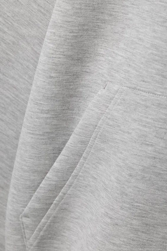 Oversized Scuba Zip-Hoodie – Grey Melange Oversized Scuba Zip-Hoodie – Grey Melange