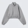 Oversized Scuba Zip Jacket – Grey Melange Oversized Scuba Zip Jacket – Grey Melange
