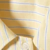 Oversized Short-Sleeved Cotton Poplin Shirt – Striped Light Yellow