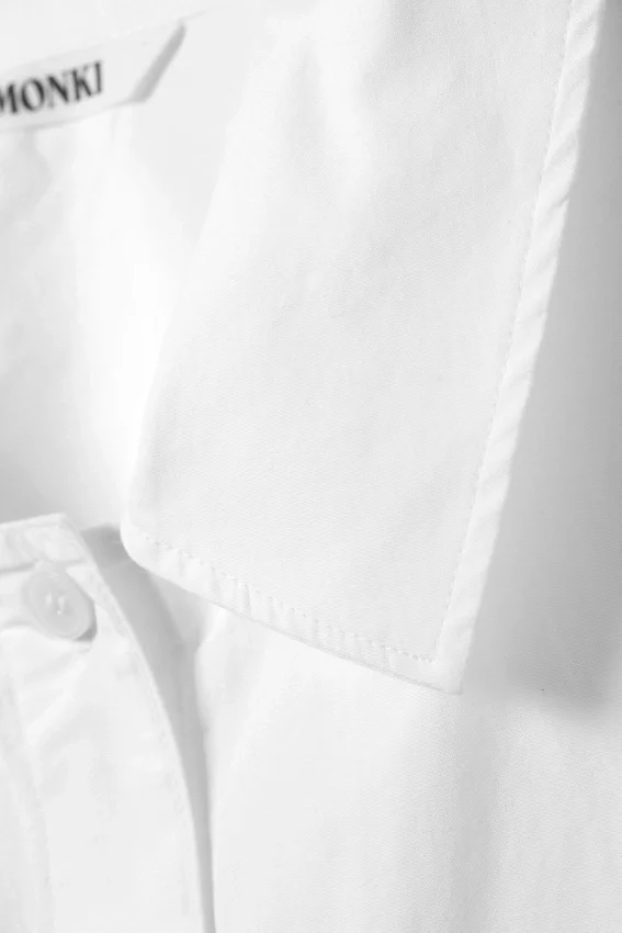 Oversized Short-Sleeved Cotton Poplin Shirt – White Oversized Short-Sleeved Cotton Poplin Shirt – White