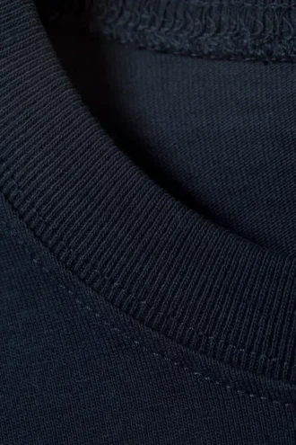 Oversized Short-Sleeved Cotton T-Shirt – Navy Blue