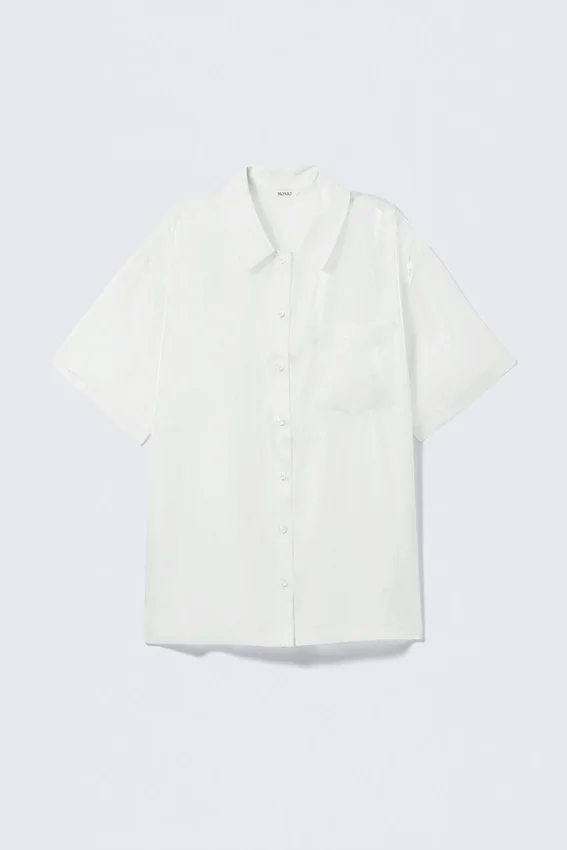 Oversized Short-Sleeved Organza Shirt – Mint Oversized Short-Sleeved Organza Shirt – Mint