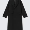 Oversized Single-Breasted Wool Blend Coat – Black Oversized Single-Breasted Wool Blend Coat – Black
