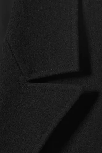Oversized Single-Breasted Wool Blend Coat – Black Oversized Single-Breasted Wool Blend Coat – Black