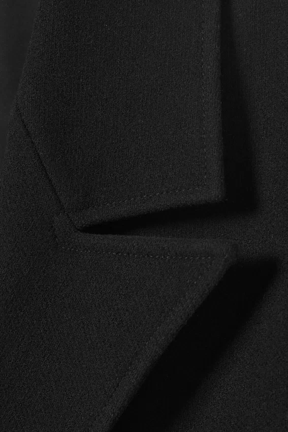Oversized Single-Breasted Wool Blend Coat – Black Oversized Single-Breasted Wool Blend Coat – Black
