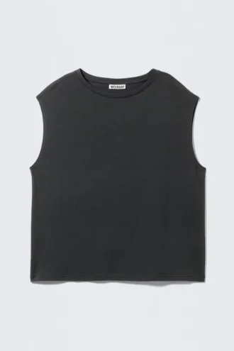 Oversized Sleeveless Tank Top – Dark