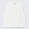 Oversized Sleeveless Tank Top – White Oversized Sleeveless Tank Top – White