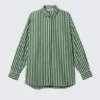 Oversized Striped Button-Down Shirt – Green Stripe Oversized Striped Button-Down Shirt – Green Stripe