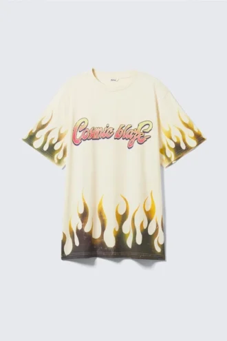 Oversized Throw-On T-Shirt – Light Yellow – Cosmic Blaze