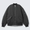 Oversized Twill Bomber Jacket – Dark Grey Oversized Twill Bomber Jacket – Dark Grey